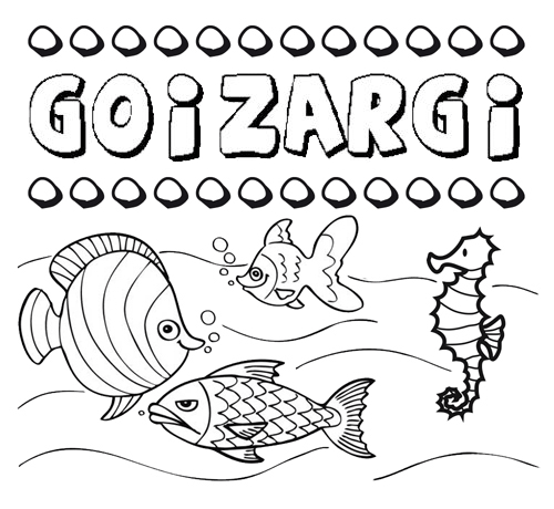 Desenhos do nome Goizargi para imprimir e colorir com as crianças