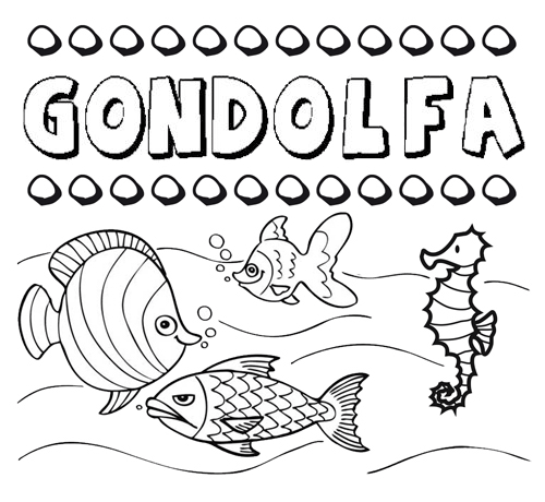 Desenhos do nome Gondolfa para imprimir e colorir com as crianças