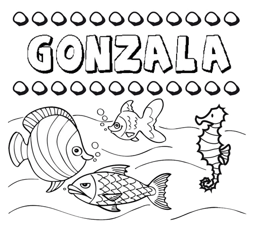 Desenhos do nome Gonzala para imprimir e colorir com as crianças