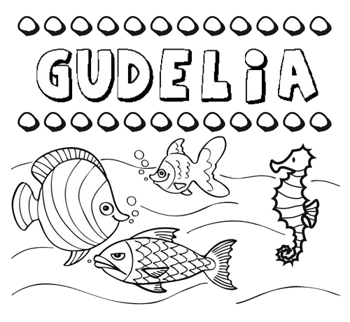 Desenhos do nome Gudelia para imprimir e colorir com as crianças