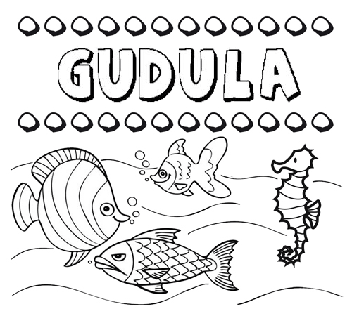 Desenhos do nome Gúdula para imprimir e colorir com as crianças