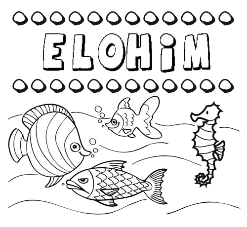Desenhos do nome Elohim para imprimir e colorir com as crianças