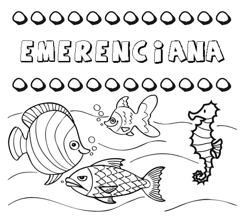 Desenhos do nome Emerenciana para imprimir e colorir com as crianças