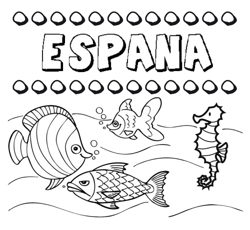 Desenhos do nome España para imprimir e colorir com as crianças