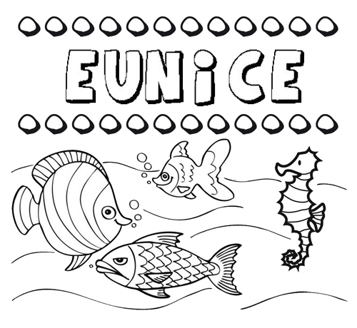 Desenhos do nome Eunice para imprimir e colorir com as crianças
