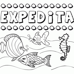 Desenhos do nome Expedita para imprimir e colorir com as crianças