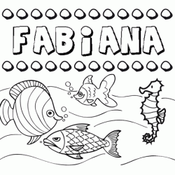 Desenhos do nome Fabiana para imprimir e colorir com as crianças
