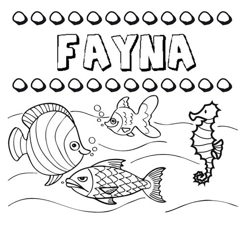Desenhos do nome Fayna para imprimir e colorir com as crianças