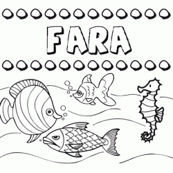 Desenhos do nome Fara para imprimir e colorir com as crianças