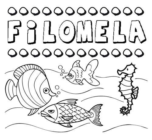 Desenhos do nome Filomela para imprimir e colorir com as crianças