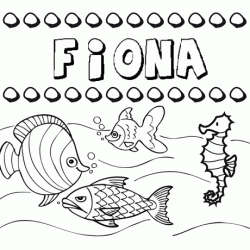 Desenhos do nome Fiona para imprimir e colorir com as crianças