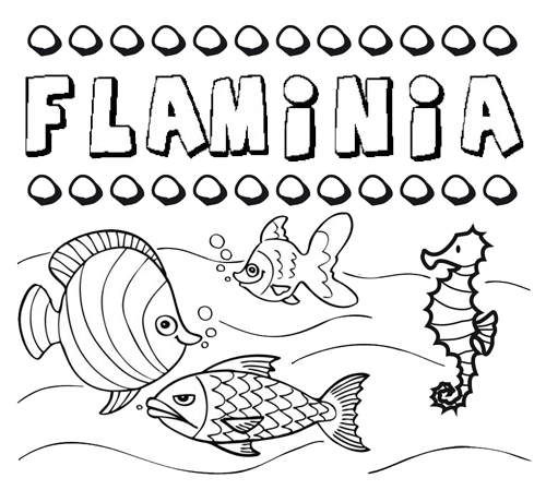 Desenhos do nome Flaminia para imprimir e colorir com as crianças