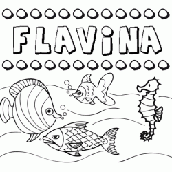 Desenhos do nome Flavina para imprimir e colorir com as crianças