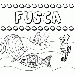Desenhos do nome Fusca para imprimir e colorir com as crianças