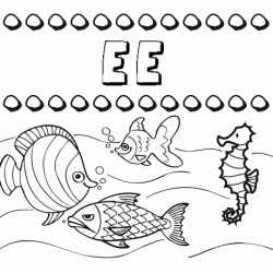 Desenhos do nome Ee para imprimir e colorir com as crianças