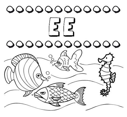 Desenhos do nome Ee para imprimir e colorir com as crianças