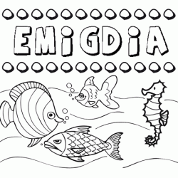 Desenhos do nome Emigdia para imprimir e colorir com as crianças