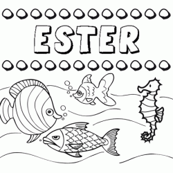 Desenhos do nome Ester para imprimir e colorir com as crianças