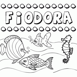 Desenhos do nome Fiodora para imprimir e colorir com as crianças