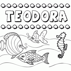 Desenhos do nome Teodora para imprimir e colorir com as crianças
