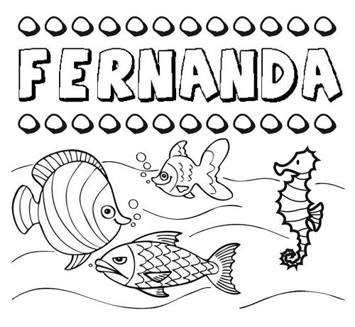 Desenhos do nome Fernanda para imprimir e colorir com as crianças