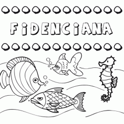 Desenhos do nome Fidenciana para imprimir e colorir com as crianças