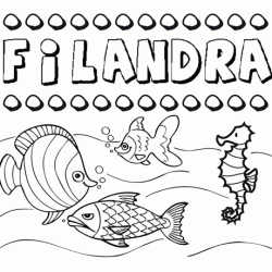 Desenhos do nome Filandra para imprimir e colorir com as crianças