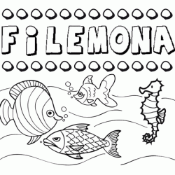 Desenhos do nome Filemona para imprimir e colorir com as crianças