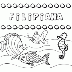 Desenhos do nome Filipiana para imprimir e colorir com as crianças