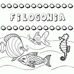 Desenhos do nome Filogonia para imprimir e colorir com as crianças