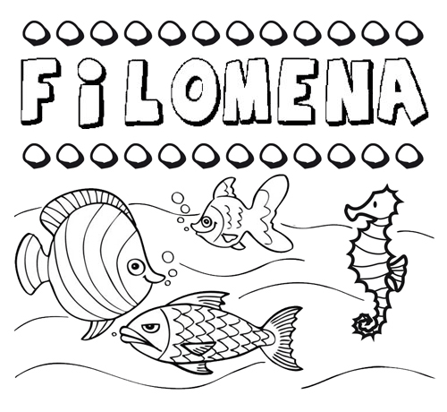 Desenhos do nome Filomena para imprimir e colorir com as crianças