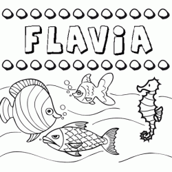 Desenhos do nome Flavia para imprimir e colorir com as crianças