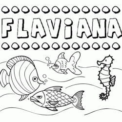 Desenhos do nome Flaviana para imprimir e colorir com as crianças