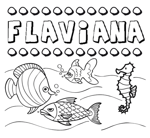 Desenhos do nome Flaviana para imprimir e colorir com as crianças