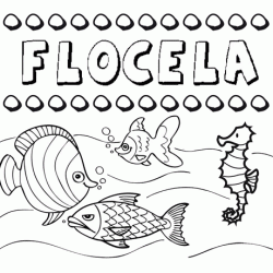 Desenhos do nome Flocela para imprimir e colorir com as crianças