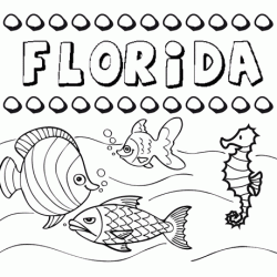 Desenhos do nome Florida para imprimir e colorir com as crianças