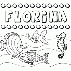 Desenhos do nome Florina para imprimir e colorir com as crianças