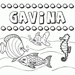 Desenhos do nome Gavina para imprimir e colorir com as crianças