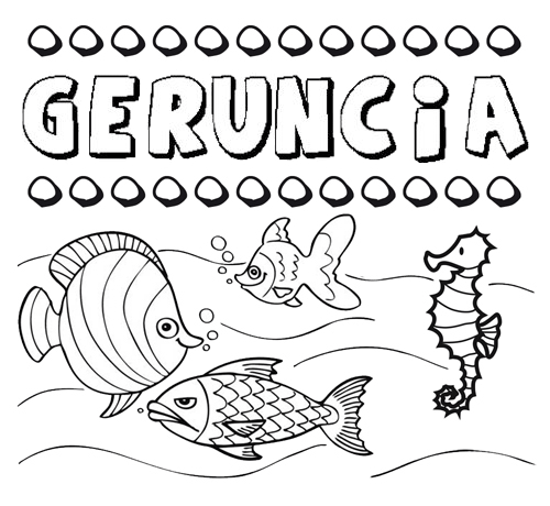 Desenhos do nome Geruncia para imprimir e colorir com as crianças
