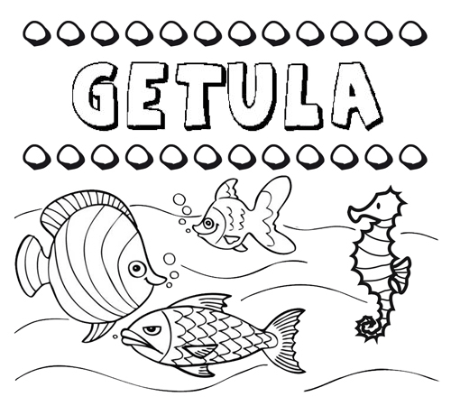 Desenhos do nome Gétula para imprimir e colorir com as crianças