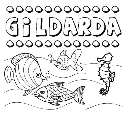 Desenhos do nome Gildarda para imprimir e colorir com as crianças