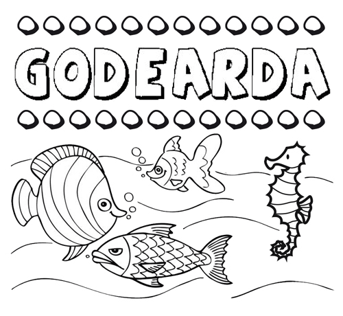 Desenhos do nome Godearda para imprimir e colorir com as crianças