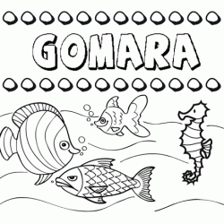 Desenhos do nome Gomara para imprimir e colorir com as crianças