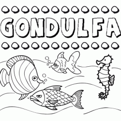 Desenhos do nome Gondulfa para imprimir e colorir com as crianças