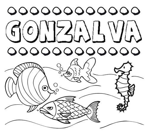 Desenhos do nome Gonzalva para imprimir e colorir com as crianças