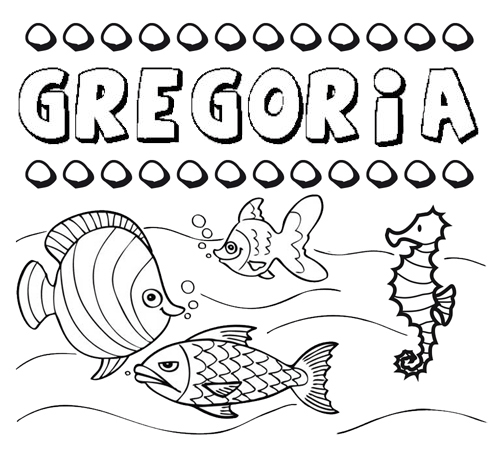 Desenhos do nome Gregoria para imprimir e colorir com as crianças