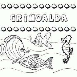 Desenhos do nome Grimoalda para imprimir e colorir com as crianças