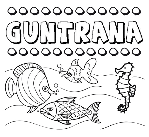 Desenhos do nome Guntrana para imprimir e colorir com as crianças