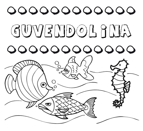 Desenhos do nome Guvendolina para imprimir e colorir com as crianças