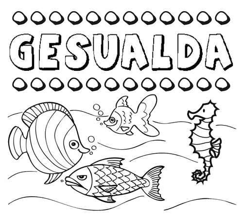 Desenhos do nome Gesualda para imprimir e colorir com as crianças